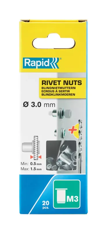Rapid 312329 Ecrous à sertir M3