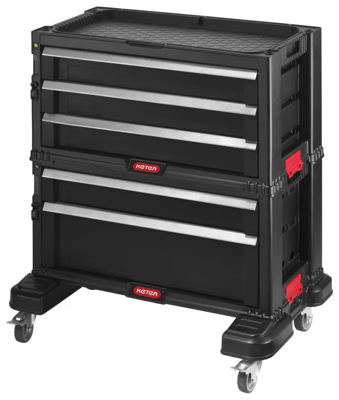 Keter 237007 Servante - 5 tiroirs - noir
