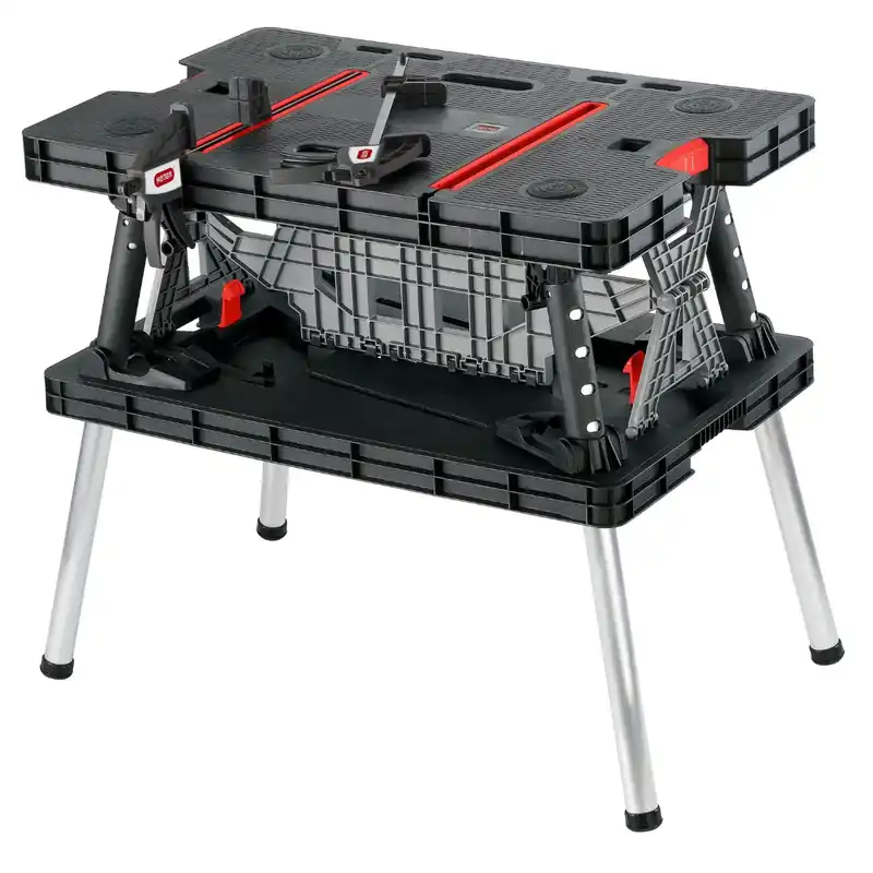 Keter 237005 Établi pliant - noir/rouge - capacité de charge 450 kg