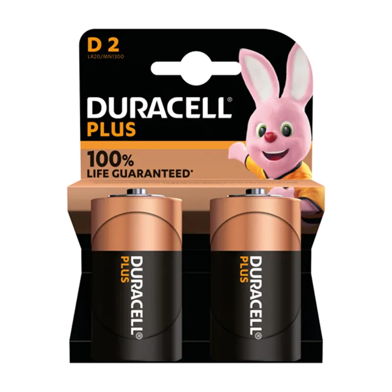 Duracell D141988 Pile alcaline Plus D - 2 pièces