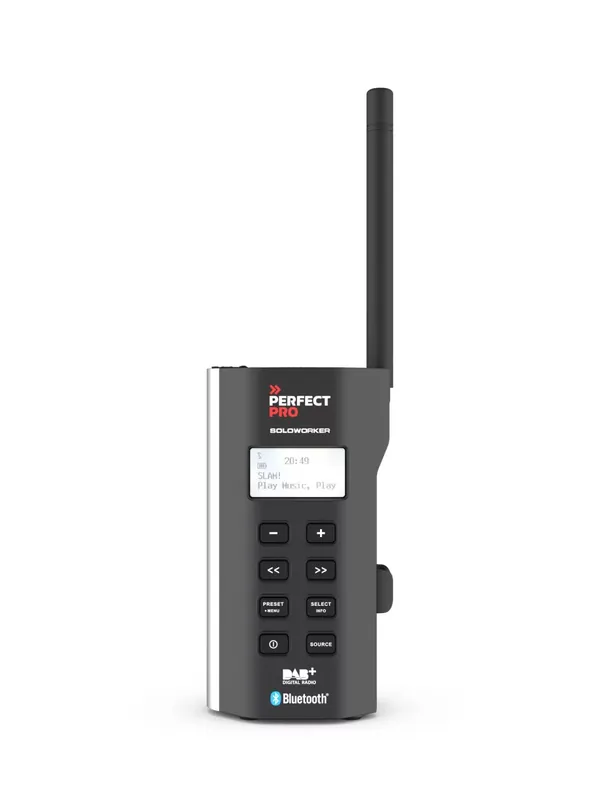 PerfectPro SOLOWORKER SWBT2 - Radio de chantier Li-Ion - DAB+ BT - FM RDS - DAB+ - bluetooth - aux-in - sur secteur et batterie