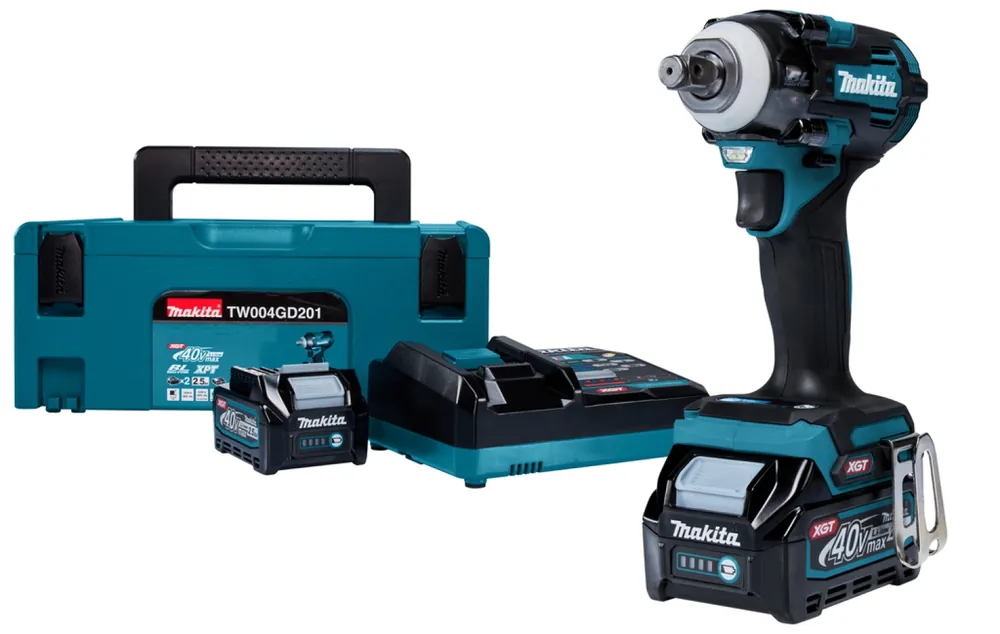 Makita TW004GD201 Boulonneuse à chocs sans-fil - XGT 40V max Li-ion - 2 batteries 2,5 Ah - Mbox - Brushless