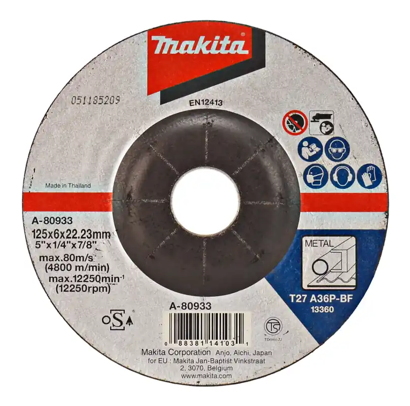 Meules à ébarber pour métal - Makita A -80933 - 125 x 6 mm