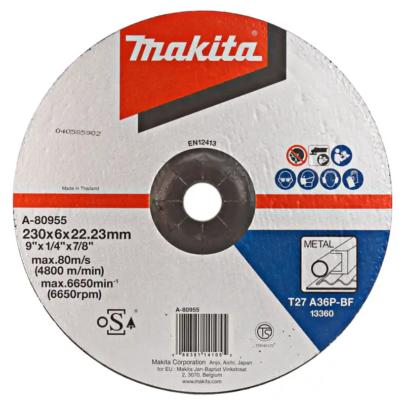 Meules à ébarber pour métal - Makita A -80955 - 230 x 6 mm