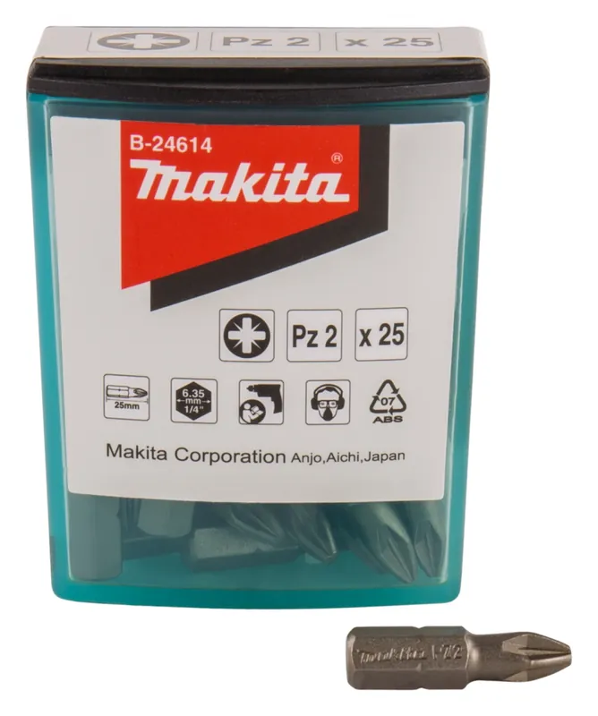 Makita B-24614 Embout de vis pz2 x 25 mm 25 pièces