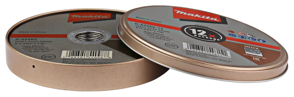 12 disques à tronçonner Makita D-65969-12 - Acier inoxydable
