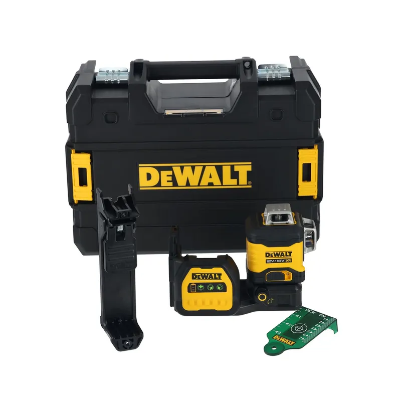 DeWALT DCE089NG18-XJ Laser à lignes croisées 12 V/18 V dans un coffret - 3x 360° - vert - 70 m - IP54