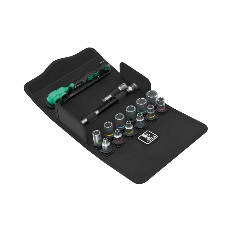 Wera 05004022001 Jeu de 15 pièces 8100 SA 13 Clé à cliquet et douilles Zyklop Comfort dans un étui - 1/4"