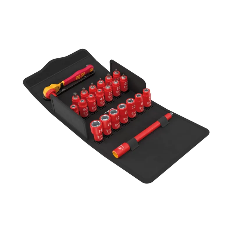 Wera 05004967001 Jeu de 22 pièces 8100 SA VDE 1 Zyklop avec cliquet et douilles dans un étui - 1/4"