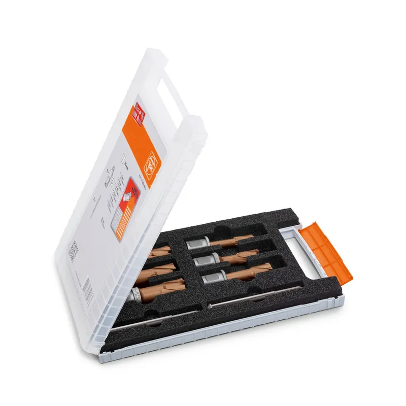 Fein 63127838110 Jeu de forets à carotter en carbure 6 pièces avec mandrin Weldon 3/4" - 35 mm