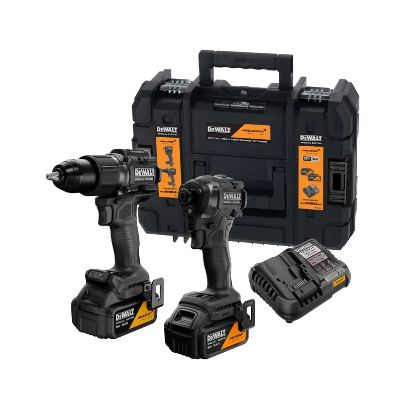 DeWALT X MCLAREN DCK2222MP2T-QW Perceuse-visseuse sans fil 18 V XR (DCD86M) & visseuse à chocs sans fil (DCF86M) ensemble combiné (2 batteries 5,0 Ah + chargeur)
