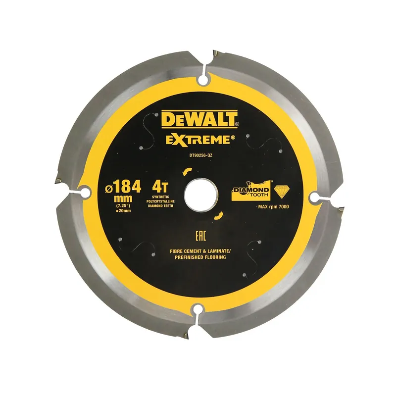 DeWALT DT90256-QZ Lame de scie circulaire pour stratifié/fibrociment PCD - 184 x 20/16 x 4T