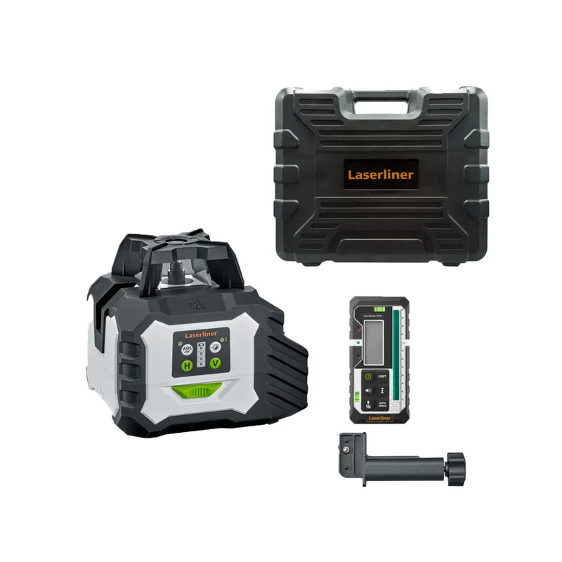 Laserliner Duraplane GMX-18V Laser à lignes croisées 360° avec récepteur dans un coffret - 3 lignes - vert - 60 m - IP54