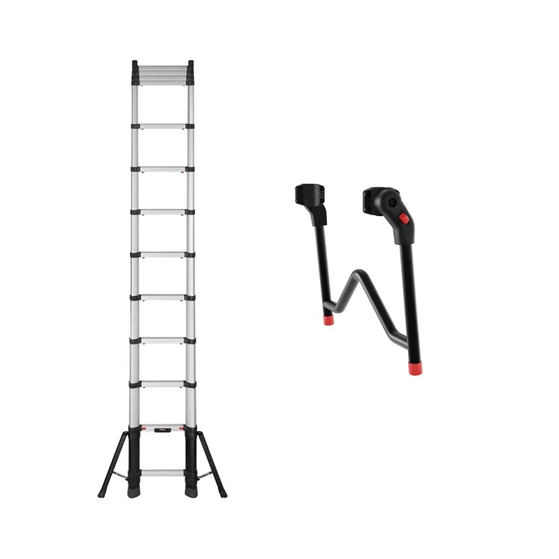 Telesteps 72241-781 Échelle télescopique Prime Line - 4,1 m - avec stabilisateur + 9215-101 Support mural