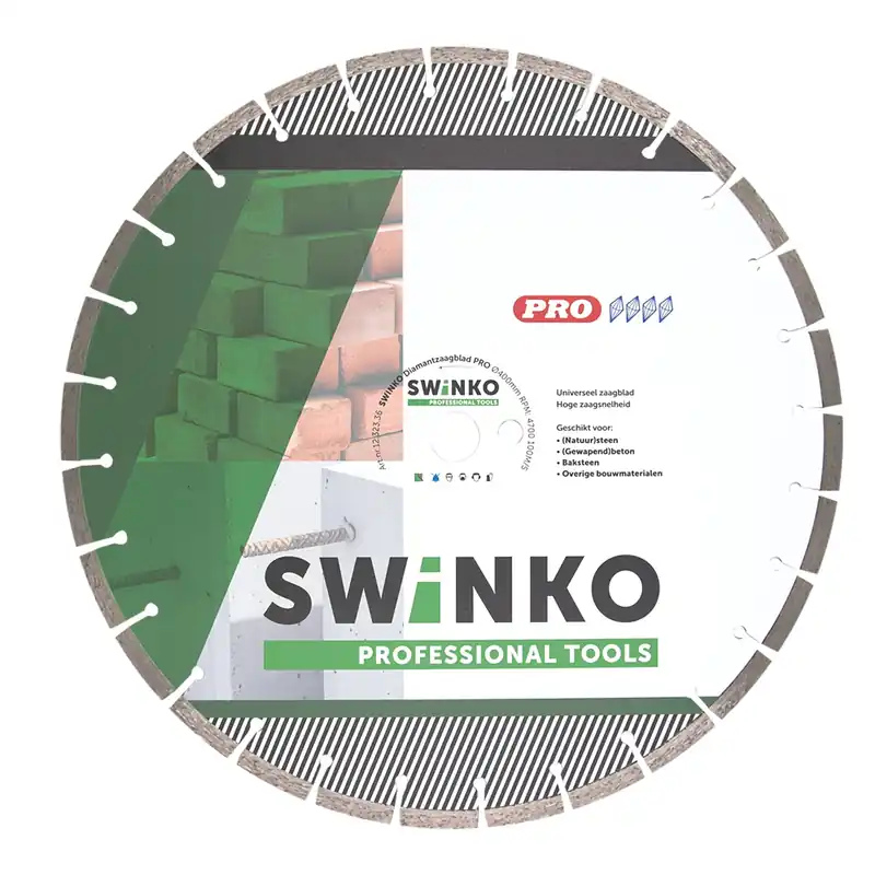 Swinko 12.323.36 Disque diamanté Premium pour sciage à sec/à l‘eau - 400 x 25,4 - Universel