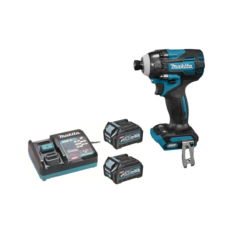 Makita TD004GD201 XGT 40 V Li-ion Kit de visseuse à chocs sans fil (2 batteries 2,5 Ah) dans un coffret Mbox - 1/4" - 230 Nm