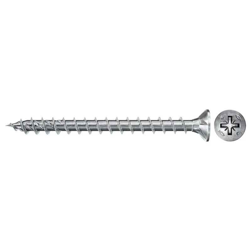 Fischer Vis pour panneaux d‘aggloméré PZ3 - Tête fraisée - Filetage complet - Zingué - 100 pcs.
