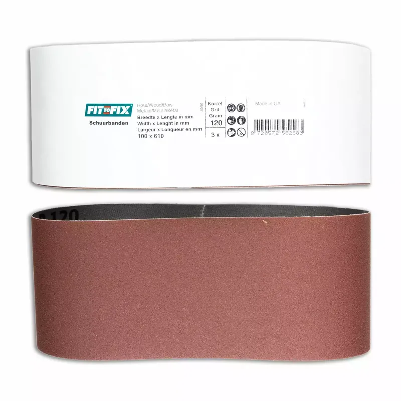Fit-to-Fix Bande abrasive - P120 - 100x610mm (3pcs)