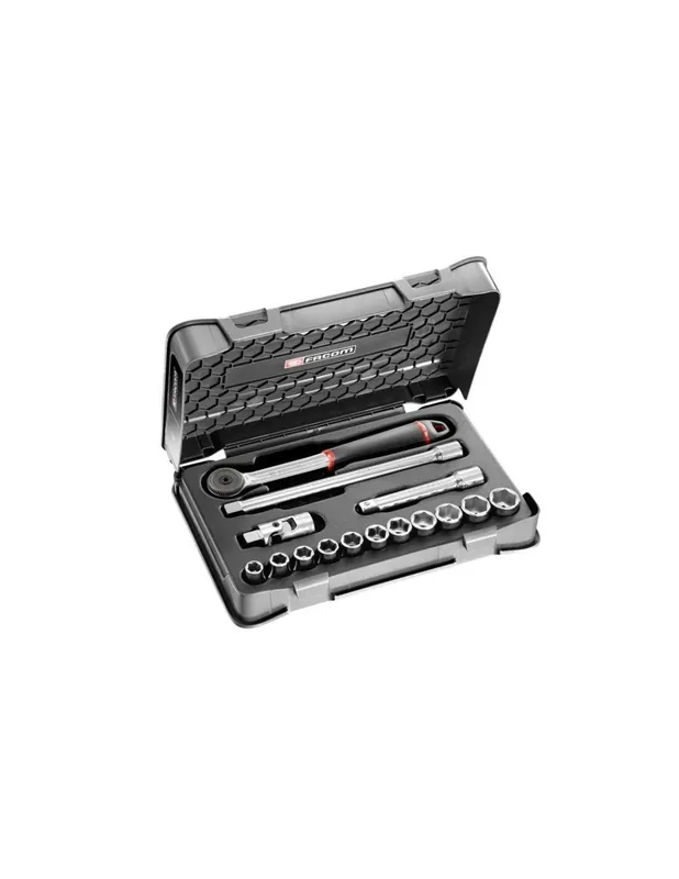 Coffret douilles 1/2" 6 pans en pouces - 15 pièces - S.161-1P6U - S.161-1P6U - Facom