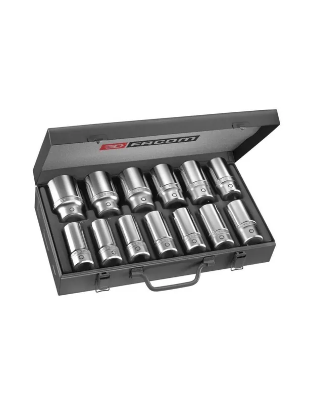 Coffret douilles 3/4" longues 6 pans métriques - K.405E - Facom
