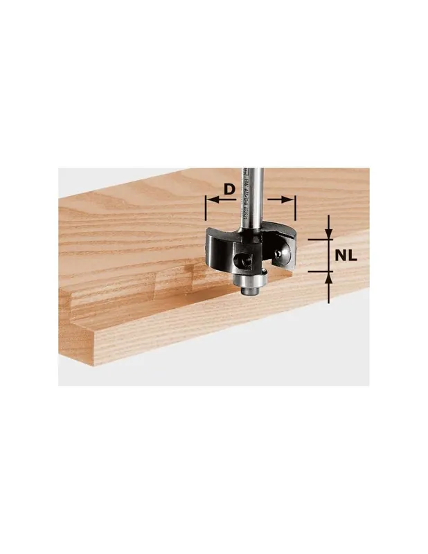 Fraise à feuillurer à plaquettes réversibles HW, queue de 8 mm HW S8 D38/12 - Festool