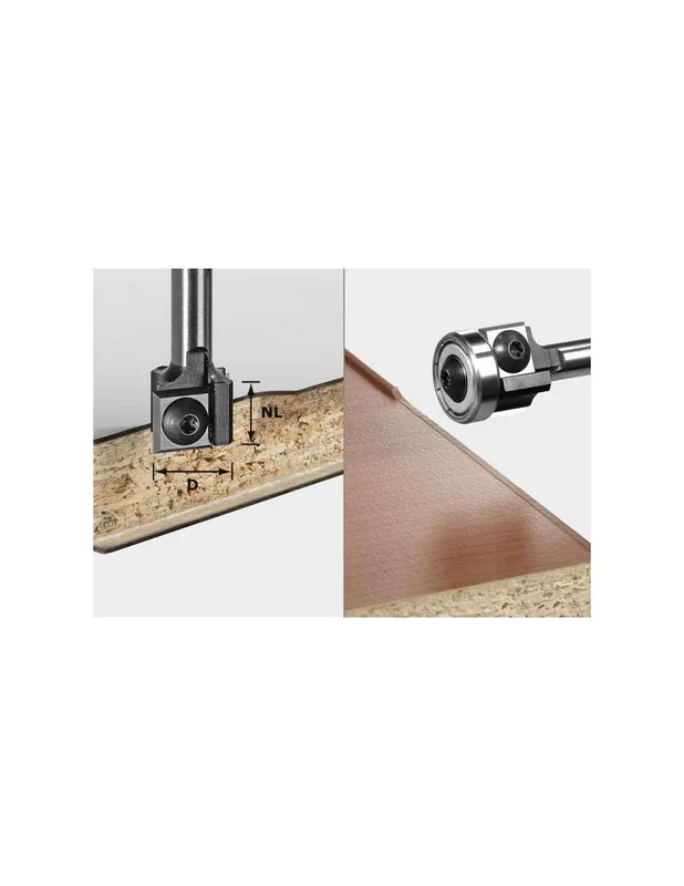 Fraise à affleurer avec plaquettes de rechange HW S8 HW D19 12x12 KL OFK - Festool