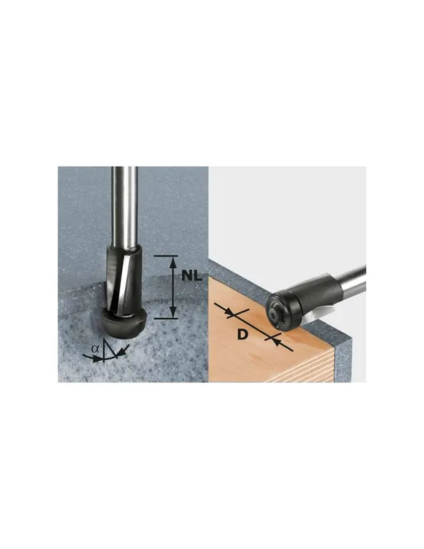 Fraise à affleurer HW avec queue de 12 mm HW D19/25 ss S12 - Festool