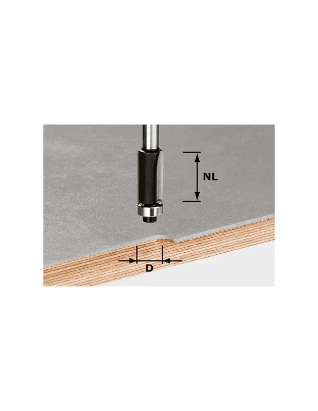 Fraise à affleurer HW avec queue de 8mm HW S8 D12,7/NL25 - Festool