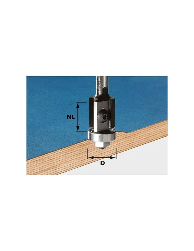 Fraise à araser avec plaquettes de rechange HW avec queue de 8mm HW S8 D19/20WM Z2 - Festool