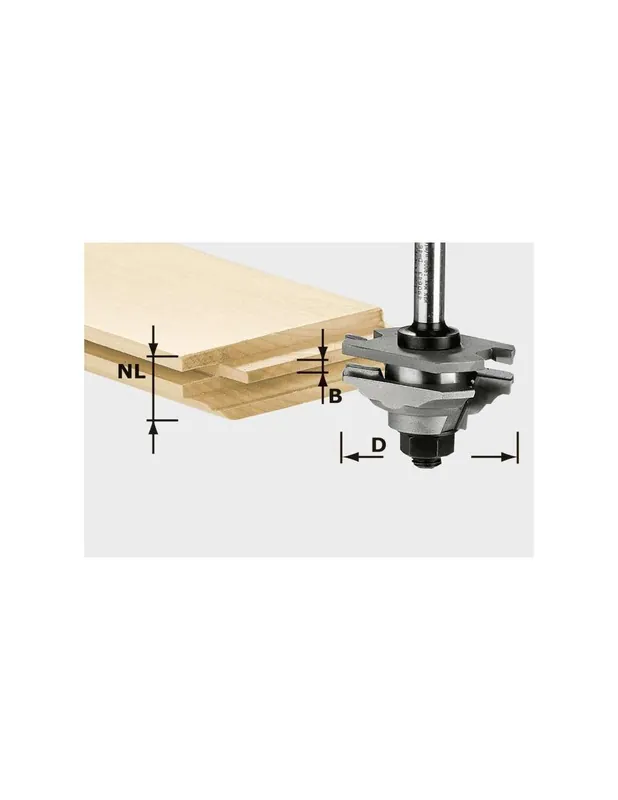Fraise à languetter / profiler HW queue de 8 mm HW S8 D46 x D12-FD - Festool
