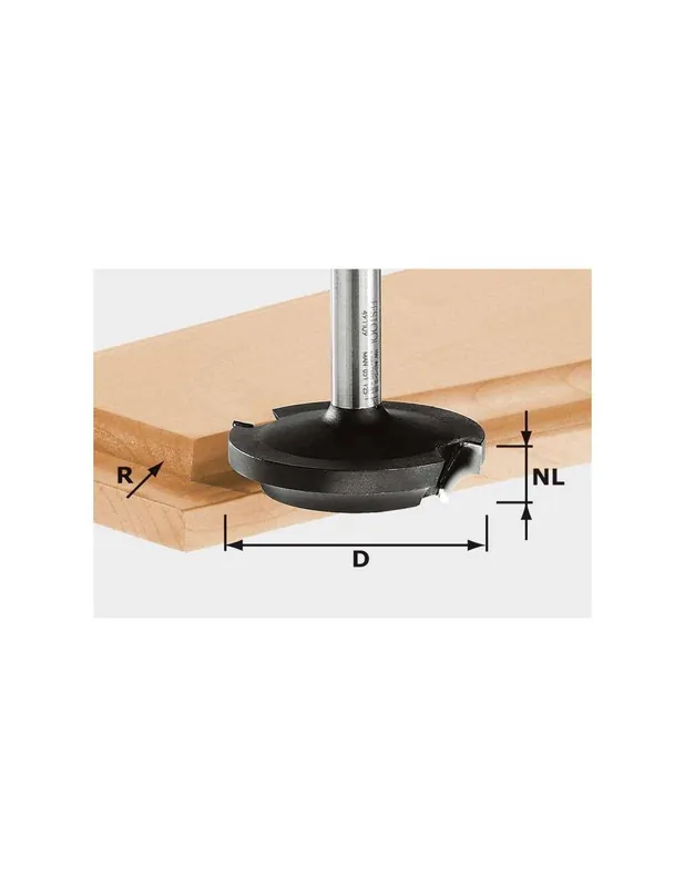 Fraise à plates bandes HW avec queue de 8mm HW D42,7/13/R6 - Festool