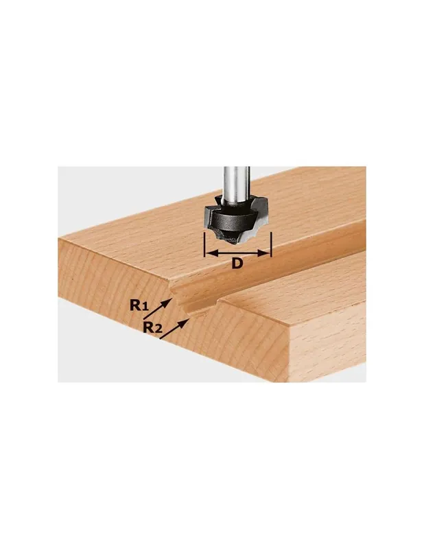 Fraise à profiler HW avec queue de 8mm HW S8 D19/R5/R4 - Festool