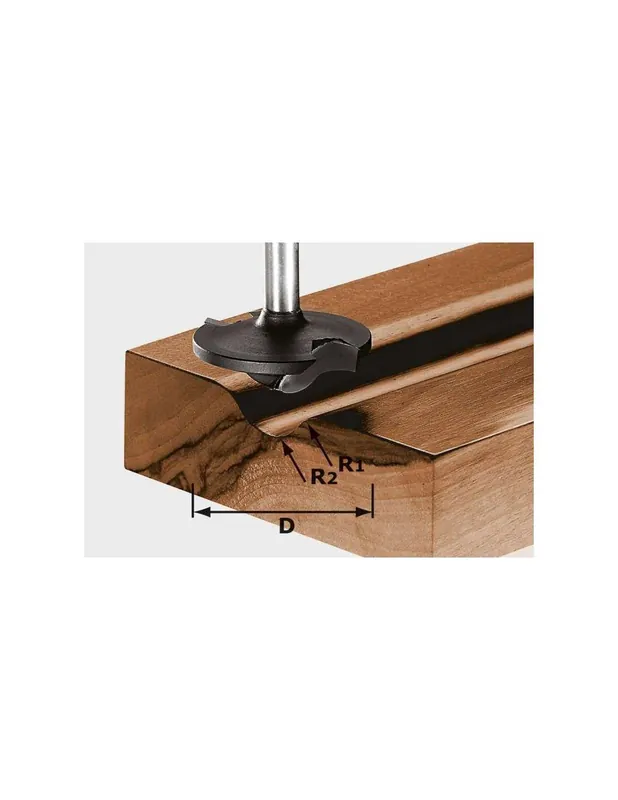 Fraise à profiler HW avec queue de 8mm HW S8 D42/13/R6+12 - Festool