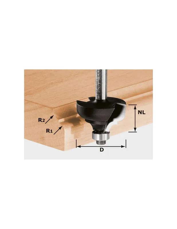 Fraise multi-profils HW avec queue de 8mm HW S8 D36,7/R6/R6 - Festool