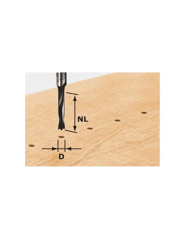 Fraise pour tourillons HW avec queue de 8mm HW S8 D5/30 Z - Festool