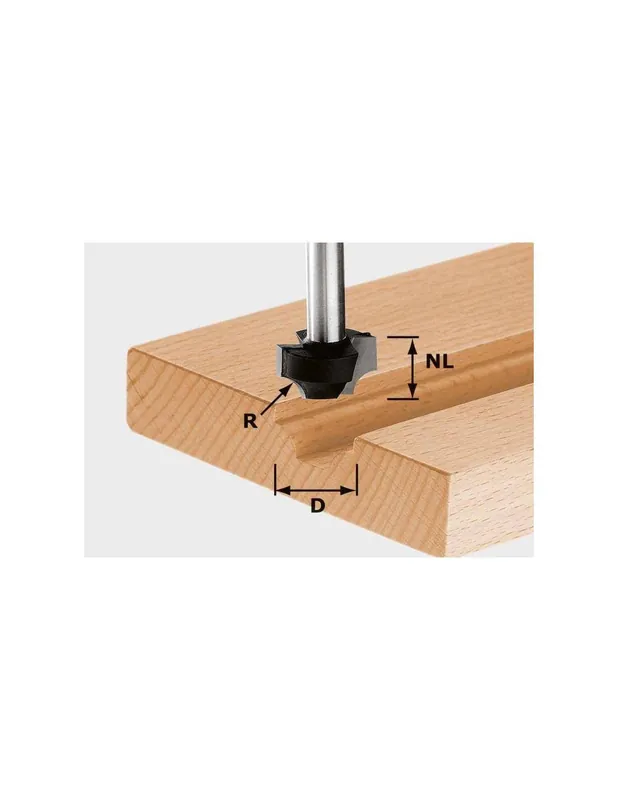 Fraise quart de rond HW avec queue de 8 mm HW S8 D17/R3 - Festool