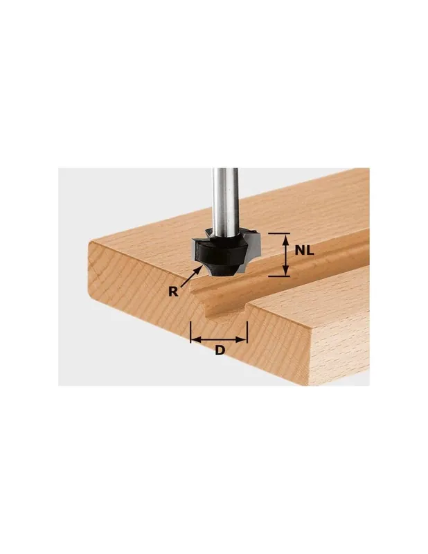 Fraise quart de rond HW avec queue de 8 mm HW S8 D23/R6 - Festool