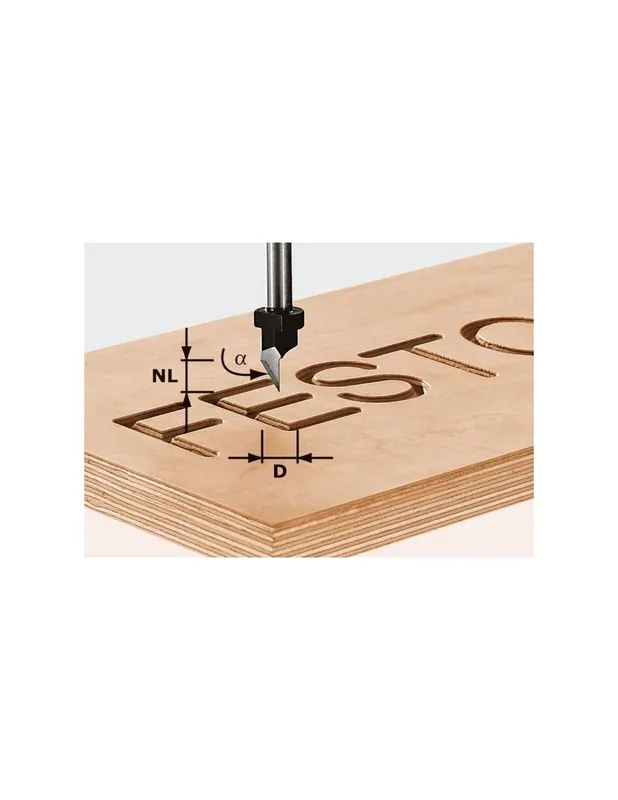Fraise à graver HS avec queue de 8mm HS S8 D11/60° - Festool
