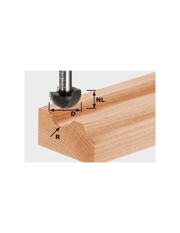 Fraise à gorge creuse HW avec queue de 8mm HW S8 R9,7 - Festool