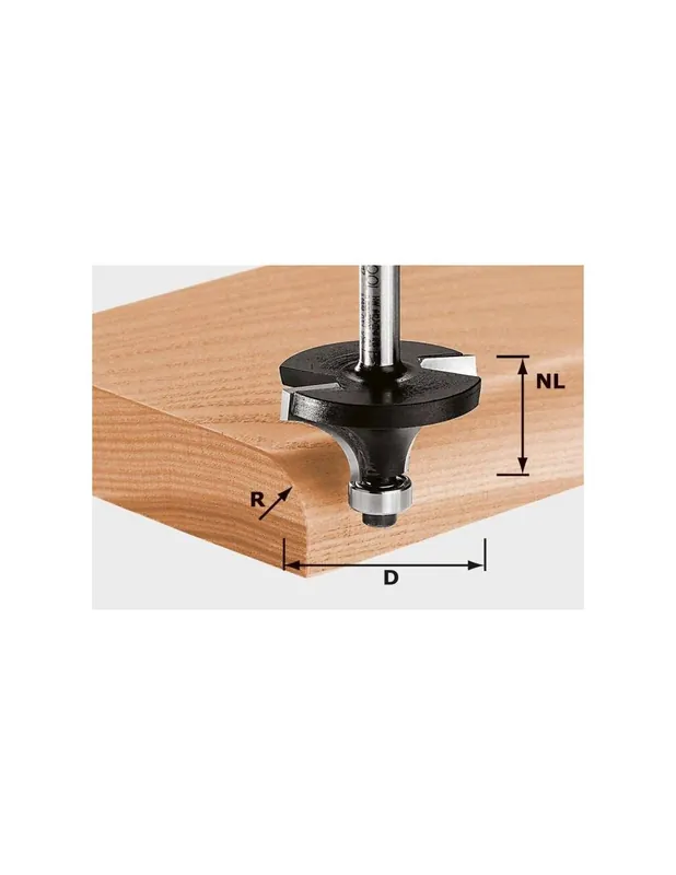 Fraise à moulurer HW avec queue de 8mm HW S8 D38,1/R12,7 KL - Festool