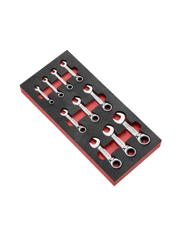 Module mousse de 10 clés mixtes à cliquet courtes en pouces - MODM.467SJU10 - Facom