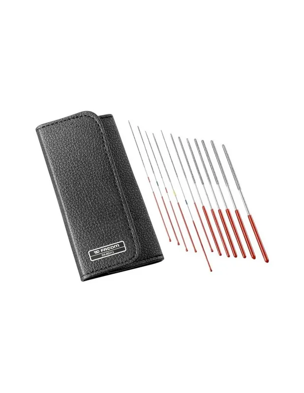 Jeu de 12 limes aiguilles diamantées nettoyant de contacts - DX.RDJ12 - Facom