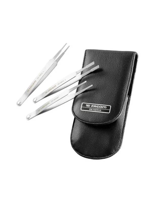 Jeu de 3 brucelles diamantées nettoyant de contacts - DX.145TCJ3 - Facom