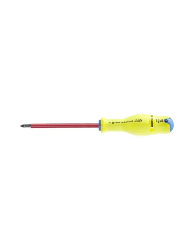 AD.VEF - Tournevis PROTWIST® isolés 1000 Volts pour vis cruciformes Pozidriv® - FLUO - AD2X125VEF - Facom