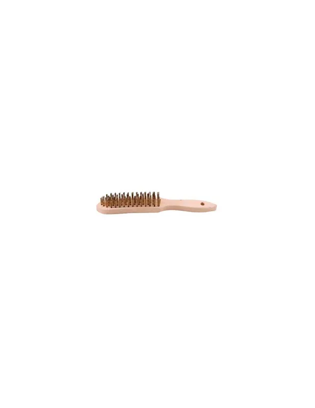 12 brosses métalliques à main avec manche bois 5 rangs - Fils laitonnés - 10311003 - Sidamo