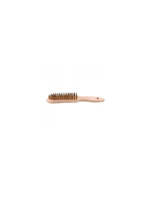 12 brosses métalliques à main avec manche bois 4 rangs - Fils laitonnés - 10311002 - Sidamo