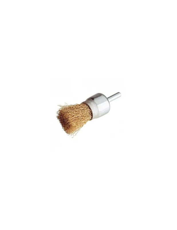 Brosse pinceau sur tige D.25 mm - Fils de 0,3 mm ondulés en acier laitonné - 10314018 - Sidamo