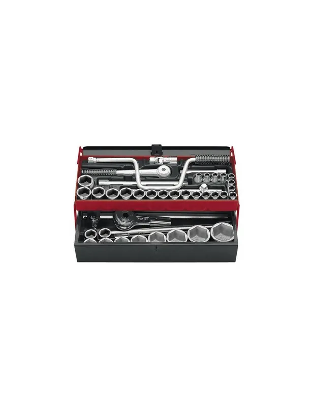Coffret de douilles 6 pans 1/2" et 3/4" de 8 à 50 mm