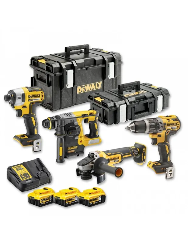 Kit 4 outils XR 18V 5Ah Lion Brushless DCG405 + DCH273 + DCD796 + DCF887 - DCK422P3 - Dewalt