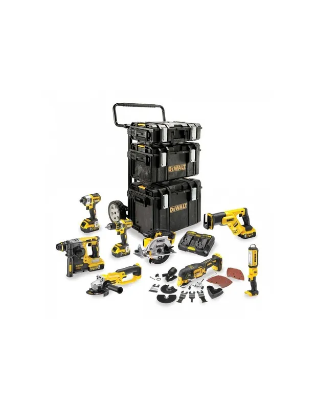 Kit Premium 8 outils XR 18V 5Ah Lion DCD996 + DCF887 + CS570 + DCS355 + DCL050 + DCG405 + DCH273 + DCS367 - DCK853P4 - Dewalt